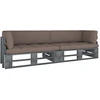 Lauko baldų komplektas Dvivietė sofa iš palečių su pagalvėlėmis, impregnuota pušis