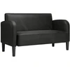 Dvivietė sofa, juoda, 110 cm, dirbtinė oda