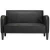 Dvivietė sofa, juoda, 110 cm, dirbtinė oda