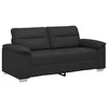 Dvivietė sofa, juoda, 180x81x84 cm, dirbtinė oda