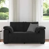 Dvivietė sofa, juoda, 160x77x82 cm, aksominė
