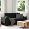 Dvivietė sofa, juoda, 180x77x82 cm, aksominė