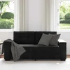 Dvivietė sofa, juoda, 180x77x82 cm, aksominė