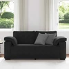 Dvivietė sofa, juoda, 180x77x82 cm, aksominė
