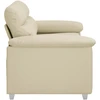 Dvivietė sofa, kreminės spalvos, 160x81x84 cm, dirbtinė oda
