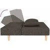 Dvivietė sofa-lova dvejomis pagalvėmis, rudos spalvos, audinys