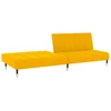 Dvivietė sofa-lova, geltonos spalvos, aksomas