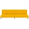 Dvivietė sofa-lova, geltonos spalvos, aksomas