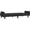 Dvivietė sofa-lova, juodos spalvos, aksomas