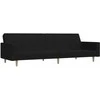 Dvivietė sofa-lova, juodos spalvos, audinys