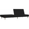 Dvivietė sofa-lova, juodos spalvos, audinys
