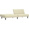 Dvivietė sofa-lova, kreminės spalvos, aksomas