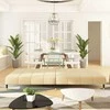 Dvivietė sofa-lova, kreminės spalvos, aksomas