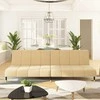 Dvivietė sofa-lova, kreminės spalvos, aksomas