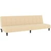 Dvivietė sofa-lova, kreminės spalvos, aksomas