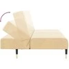 Dvivietė sofa-lova, kreminės spalvos, aksomas