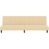 Dvivietė sofa-lova, kreminės spalvos, aksomas