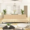 Dvivietė sofa-lova, kreminės spalvos, aksomas