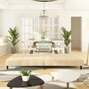 Dvivietė sofa-lova, kreminės spalvos, aksomas