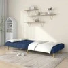 Dvivietė sofa-lova, mėlynos spalvos, audinys