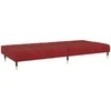 Dvivietė sofa-lova, raudonojo vyno spalvos, aksomas