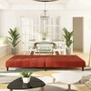 Dvivietė sofa-lova, raudonojo vyno spalvos, aksomas