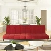 Dvivietė sofa-lova, raudonojo vyno spalvos, aksomas