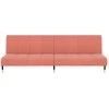Dvivietė sofa-lova, rožinės spalvos, aksomas