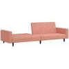 Dvivietė sofa-lova, rožinės spalvos, aksomas