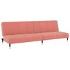Dvivietė sofa-lova, rožinės spalvos, aksomas