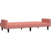 Dvivietė sofa-lova, rožinės spalvos, aksomas