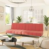 Dvivietė sofa-lova, rožinės spalvos, aksomas