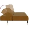 Dvivietė sofa-lova, rudos spalvos, aksomas