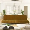 Dvivietė sofa-lova, rudos spalvos, aksomas