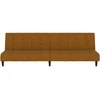 Dvivietė sofa-lova, rudos spalvos, aksomas