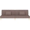 Dvivietė sofa-lova su dvejomis pagalvėmis, taupe, audinys