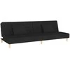 Dvivietė sofa-lova su dvejomis pagalvėmis, juoda, audinys
