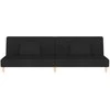 Dvivietė sofa-lova su dvejomis pagalvėmis, juoda, audinys