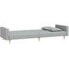 Dvivietė sofa-lova su dvejomis pagalvėmis, pilka, audinys