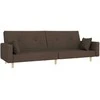 Dvivietė sofa-lova su dvejomis pagalvėmis, taupe, audinys