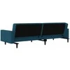 Dvivietė sofa-lova su dvejomis pagalvėmis, mėlyna, aksomas