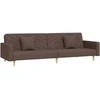 Dvivietė sofa-lova su dvejomis pagalvėmis, taupe, audinys
