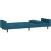 Dvivietė sofa-lova su dvejomis pagalvėmis, mėlyna, aksomas