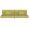 Dvivietė sofa-lova su dvejomis pagalvėmis, žalia, audinys