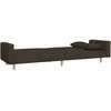 Dvivietė sofa-lova su dvejomis pagalvėmis, ruda, audinys