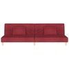 Dvivietė sofa-lova su dvejomis pagalvėmis, vyno, audinys