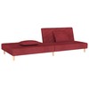 Dvivietė sofa-lova su dvejomis pagalvėmis, vyno, audinys