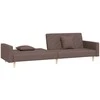 Dvivietė sofa-lova su dvejomis pagalvėmis, taupe, audinys