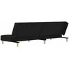 Dvivietė sofa-lova su dvejomis pagalvėmis, juoda, audinys
