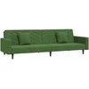 Dvivietė sofa-lova su dvejomis pagalvėmis, žalia, aksomas